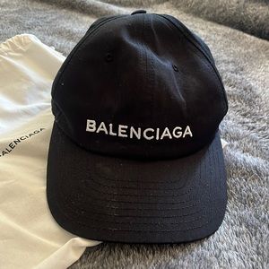 Black Balenciaga Baseball Cap in sz L